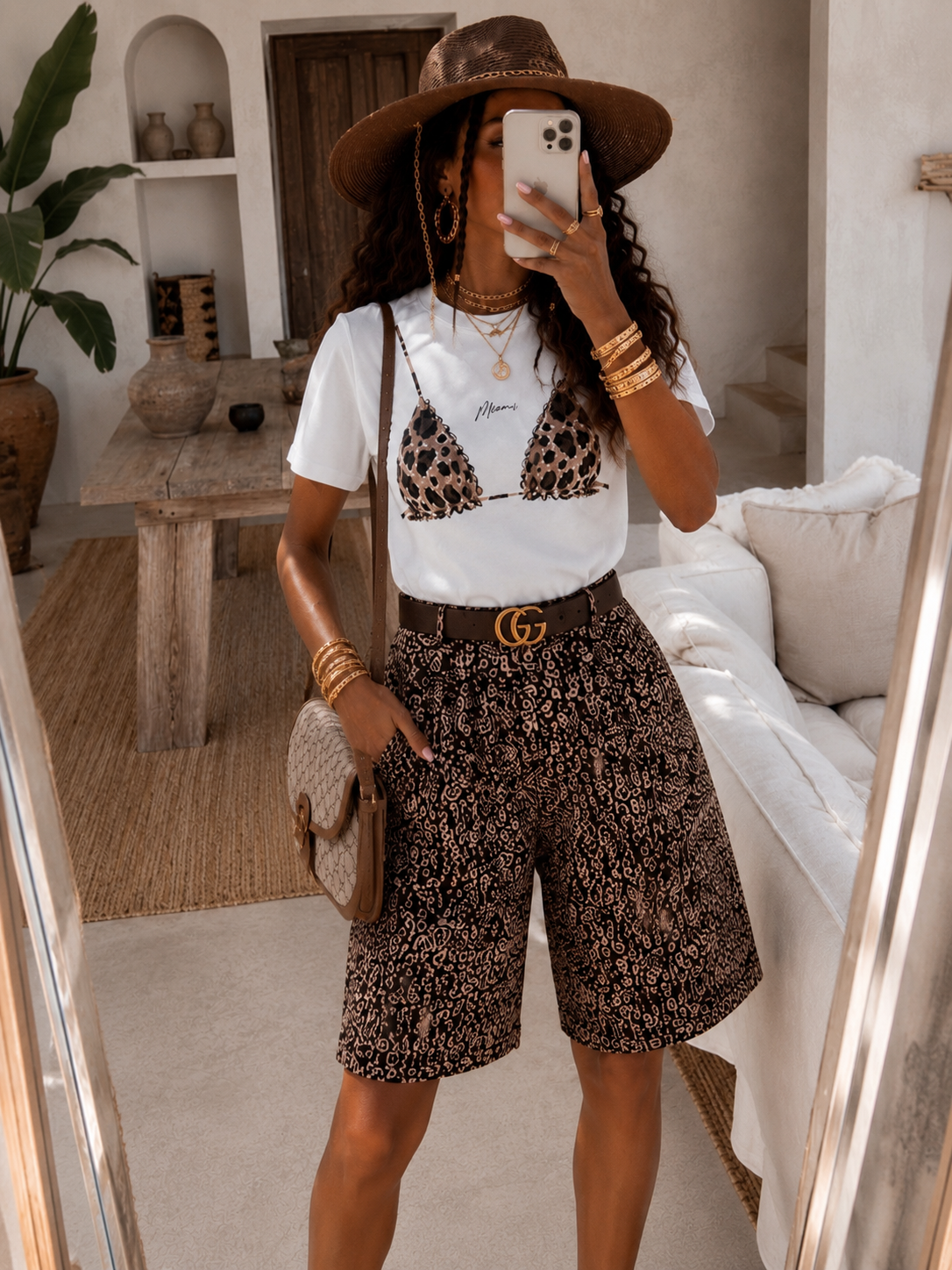 Bermuda Leopard con elastico - R.a. Boutique