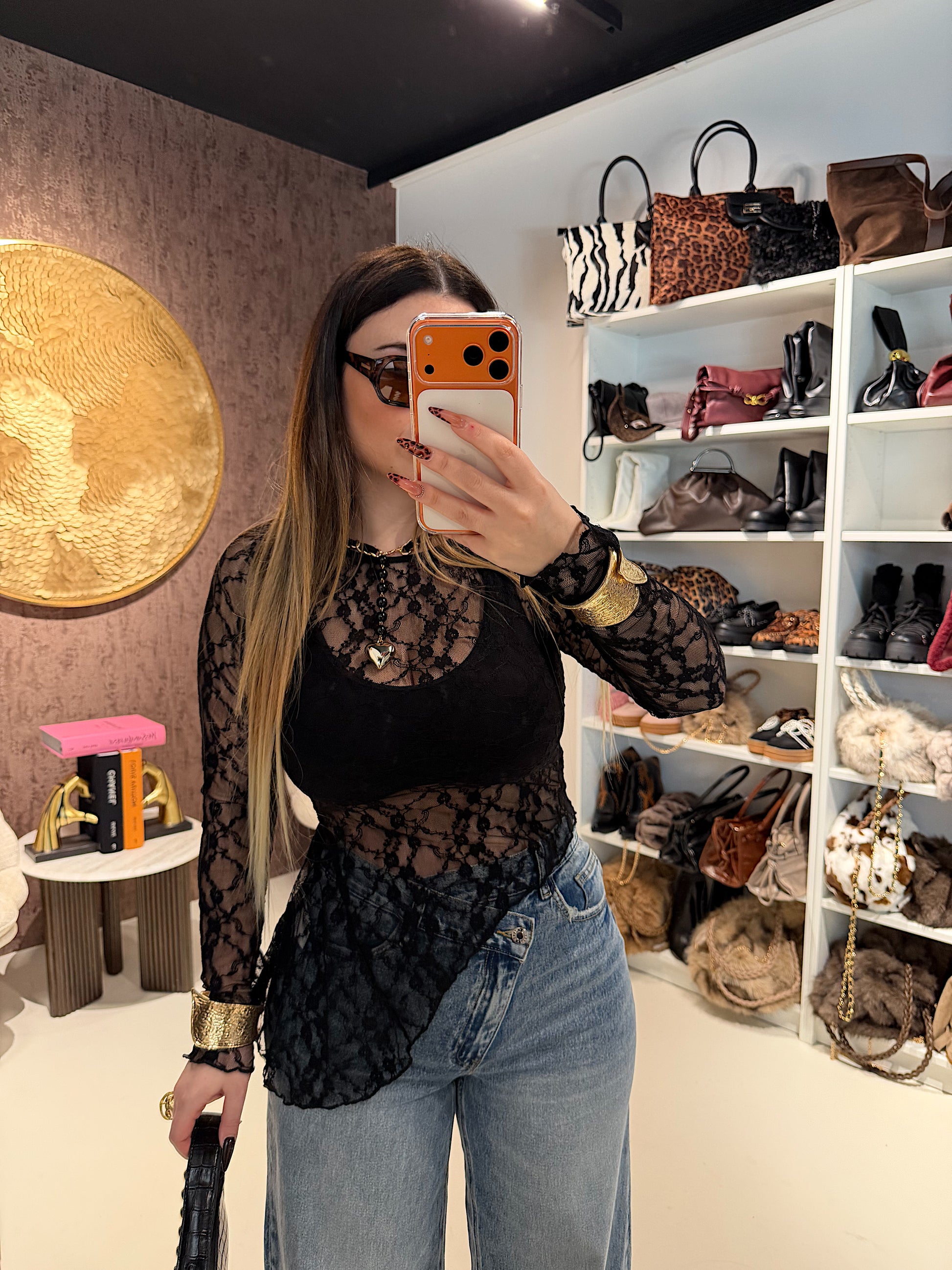 Maglia in pizzo obliqua - R.a. Boutique