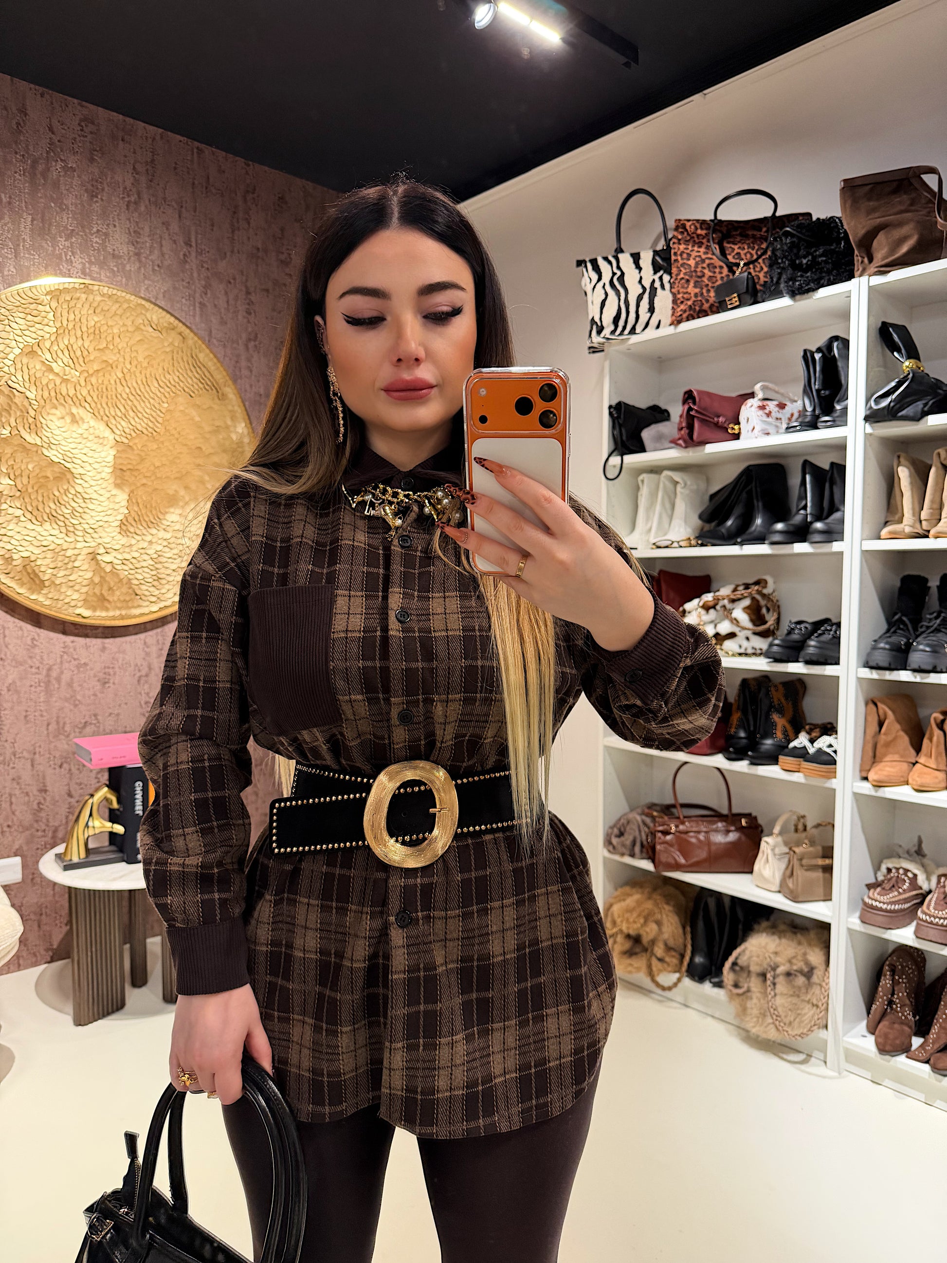 Camicia check marrone - R.a. Boutique