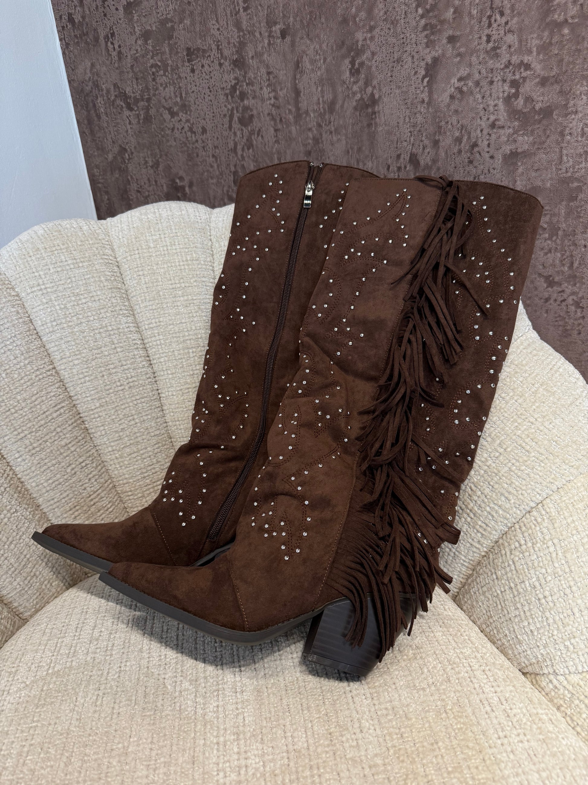 Stivale Texano con Frange e Borchie - R.a. Boutique