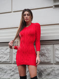 Abito in maglia rosso schiena aperta - R.a. Boutique 