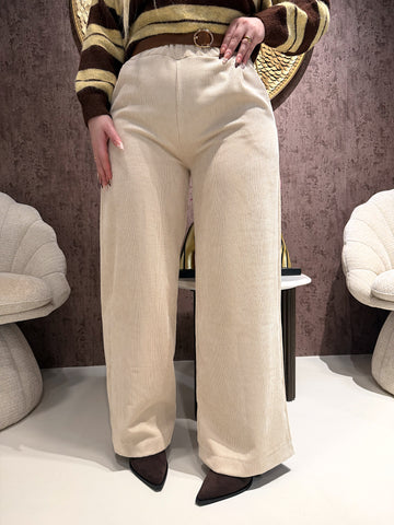 Pantalone in velluto con cintura