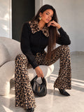 Pantalone a zampa animalier - R.a. Boutique