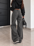 Jeans Wide Leg Grigio Sfumato - R.a. Boutique