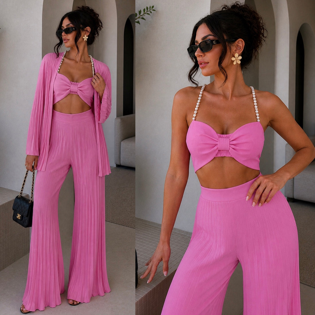 Completo tre pezzi perle vari colori - R.a. Boutique