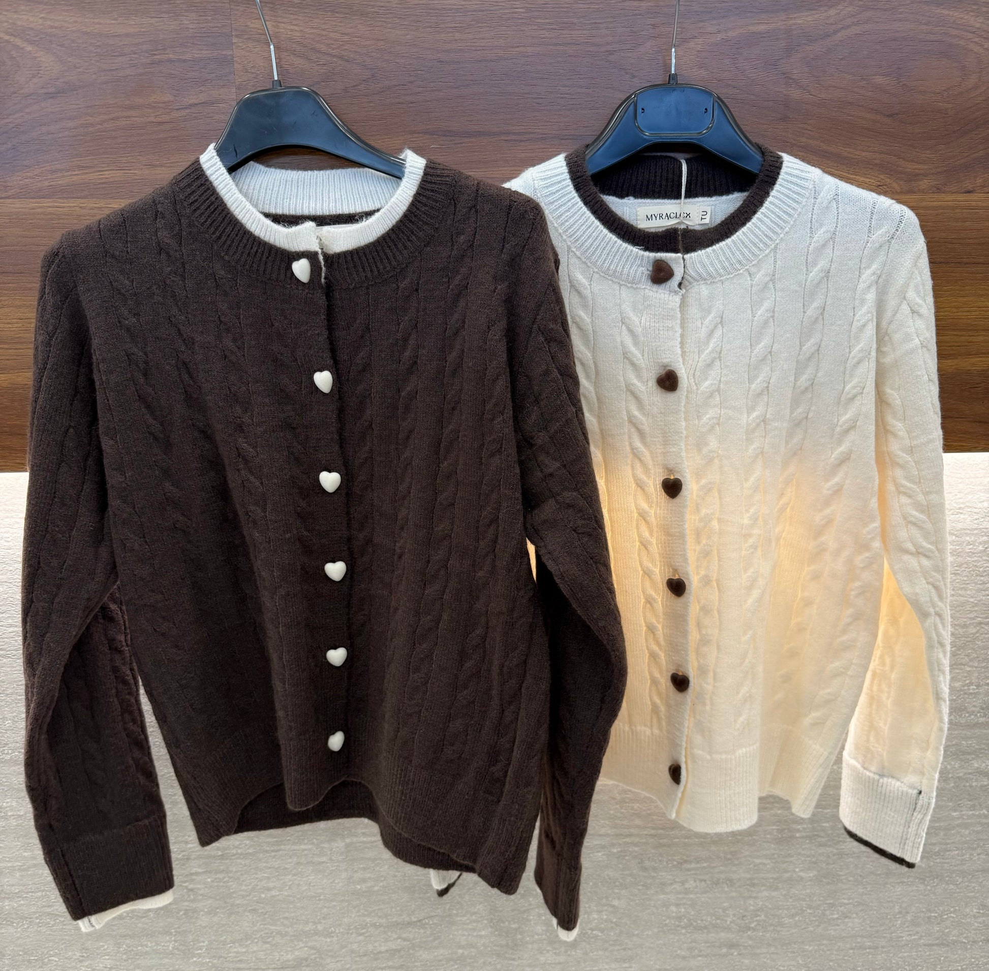 Maglione a trecce con cuori - R.a. Boutique