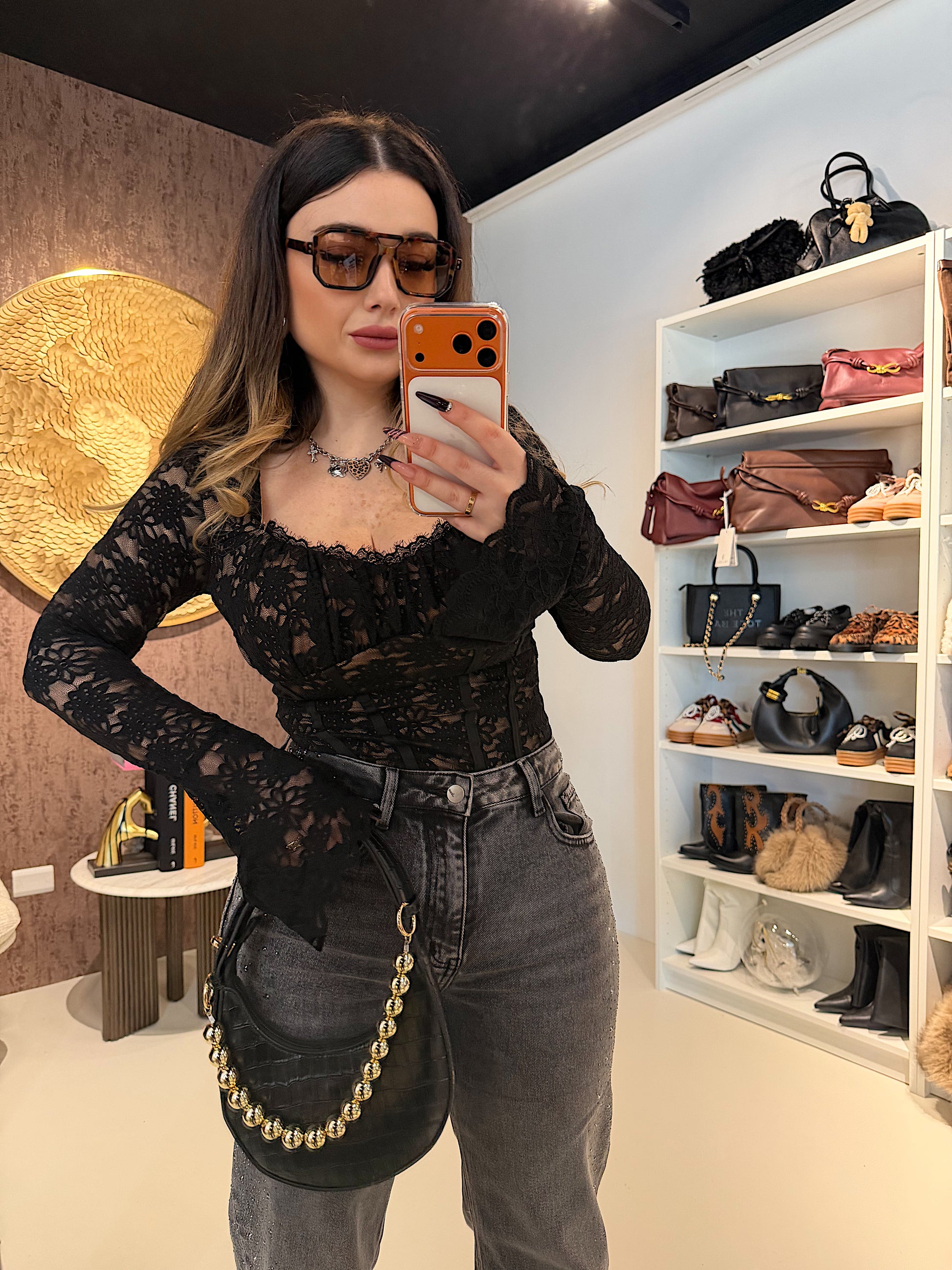 Top in Pizzo con Dettaglio Bustier - R.a. Boutique