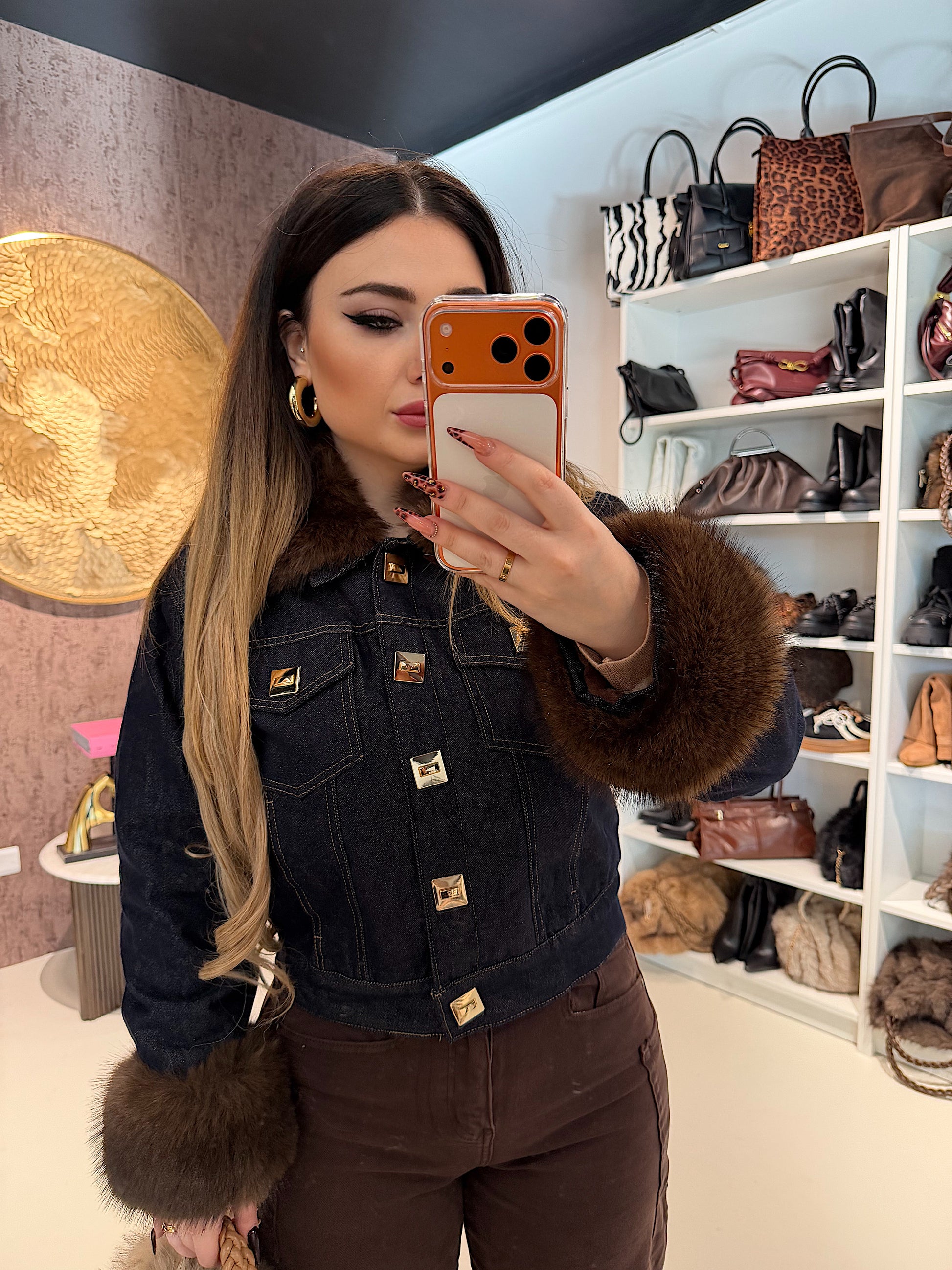 Giacca Denim Luxury Fur - R.a. Boutique