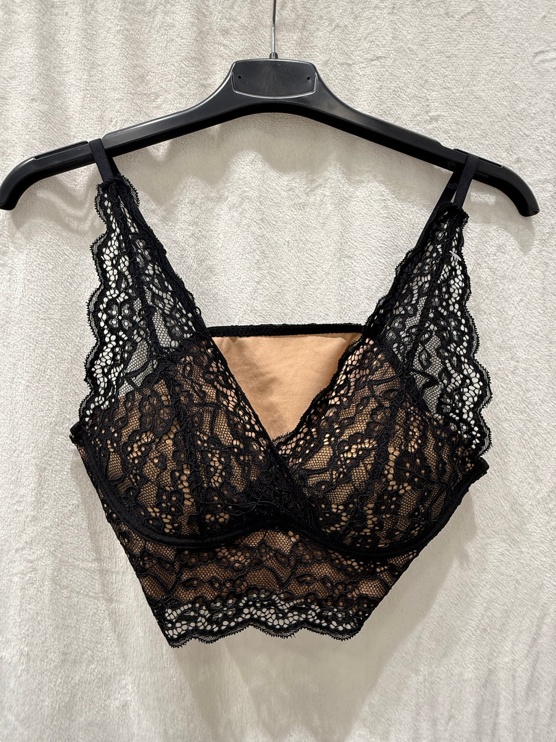 Bralette in pizzo nero nude - R.a. Boutique