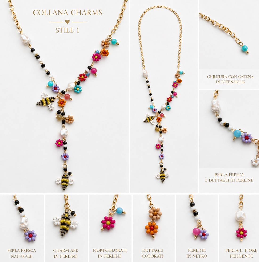Collana Apine e Fiori Multicolor - R.a. Boutique