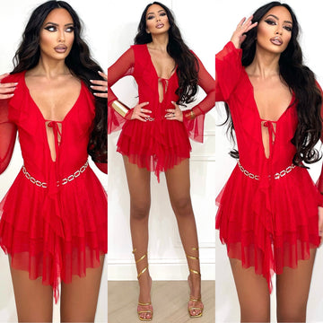 Abito in tulle rosso - R.a. Boutique