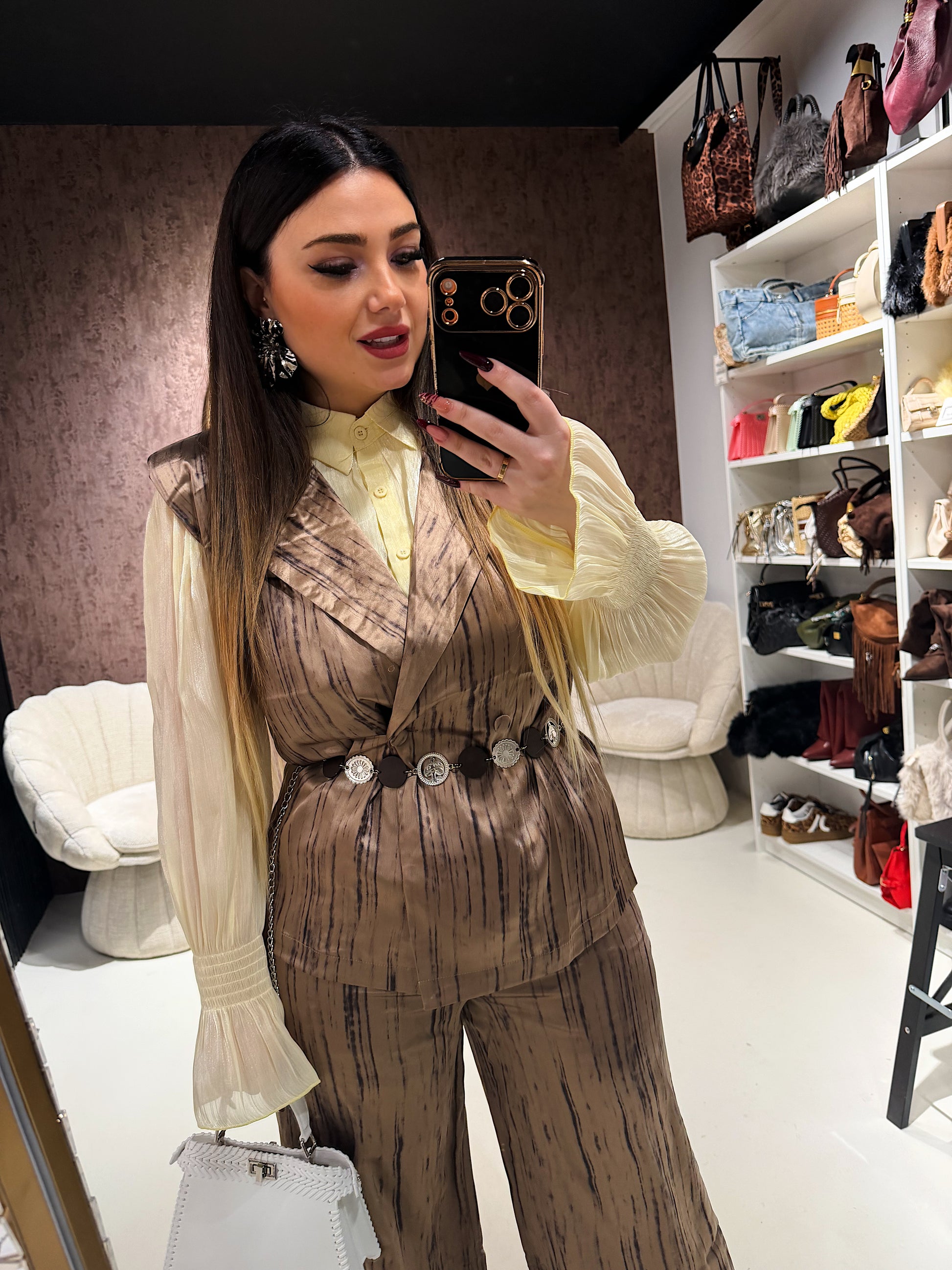 Completo venature luxury con cintura - R.a. Boutique