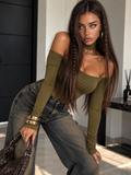 Body Verde Oliva con Collarino e Scollo a Barchetta - R.a. Boutique