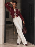 Jeans con brillantini e pizzo bianco - R.a. Boutique
