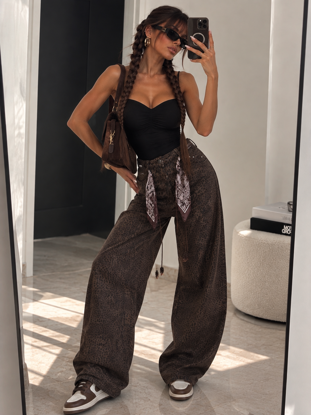 Pantalone Leopardato Marrone - R.a. Boutique