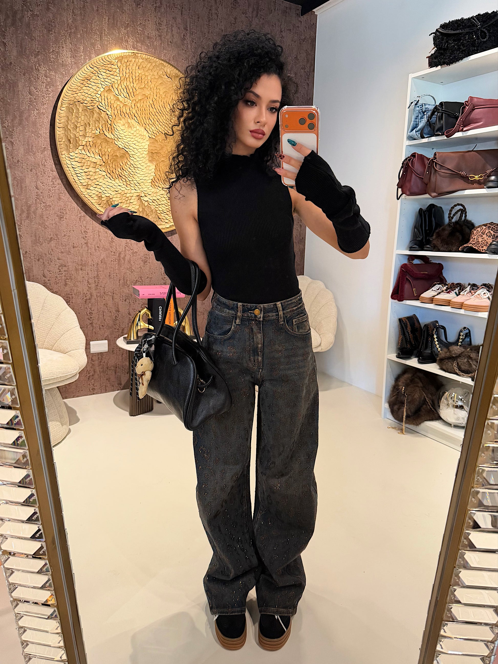 Top a Collo Alto con Manicotti Coordinati - R.a. Boutique