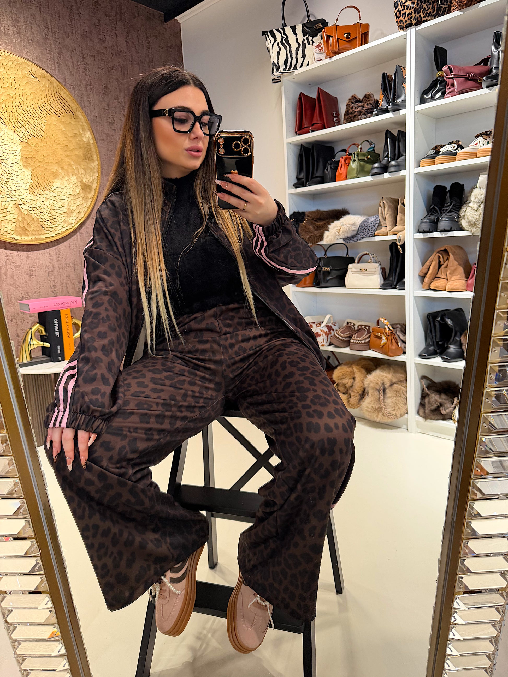 Giacca maculata con bande rosa - R.a. Boutique