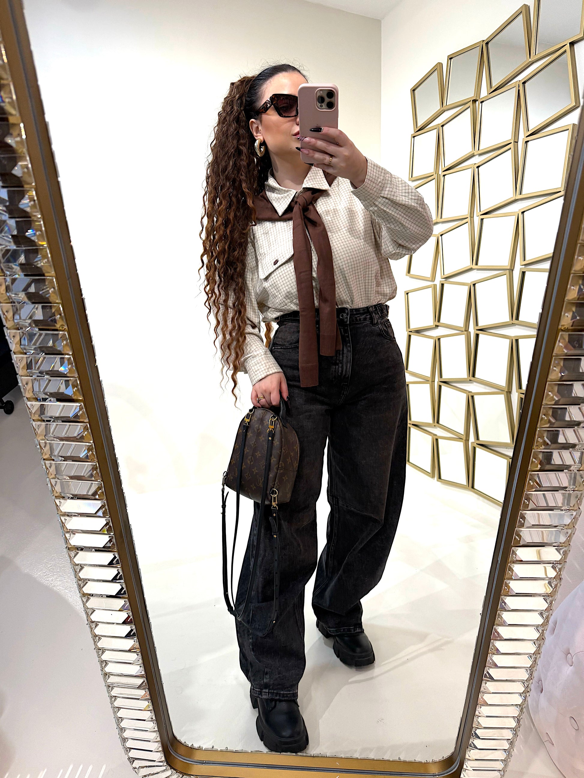 Camicia con cardigan choco - R.a. Boutique