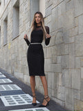 Abito midi in velo nero - R.a. Boutique 