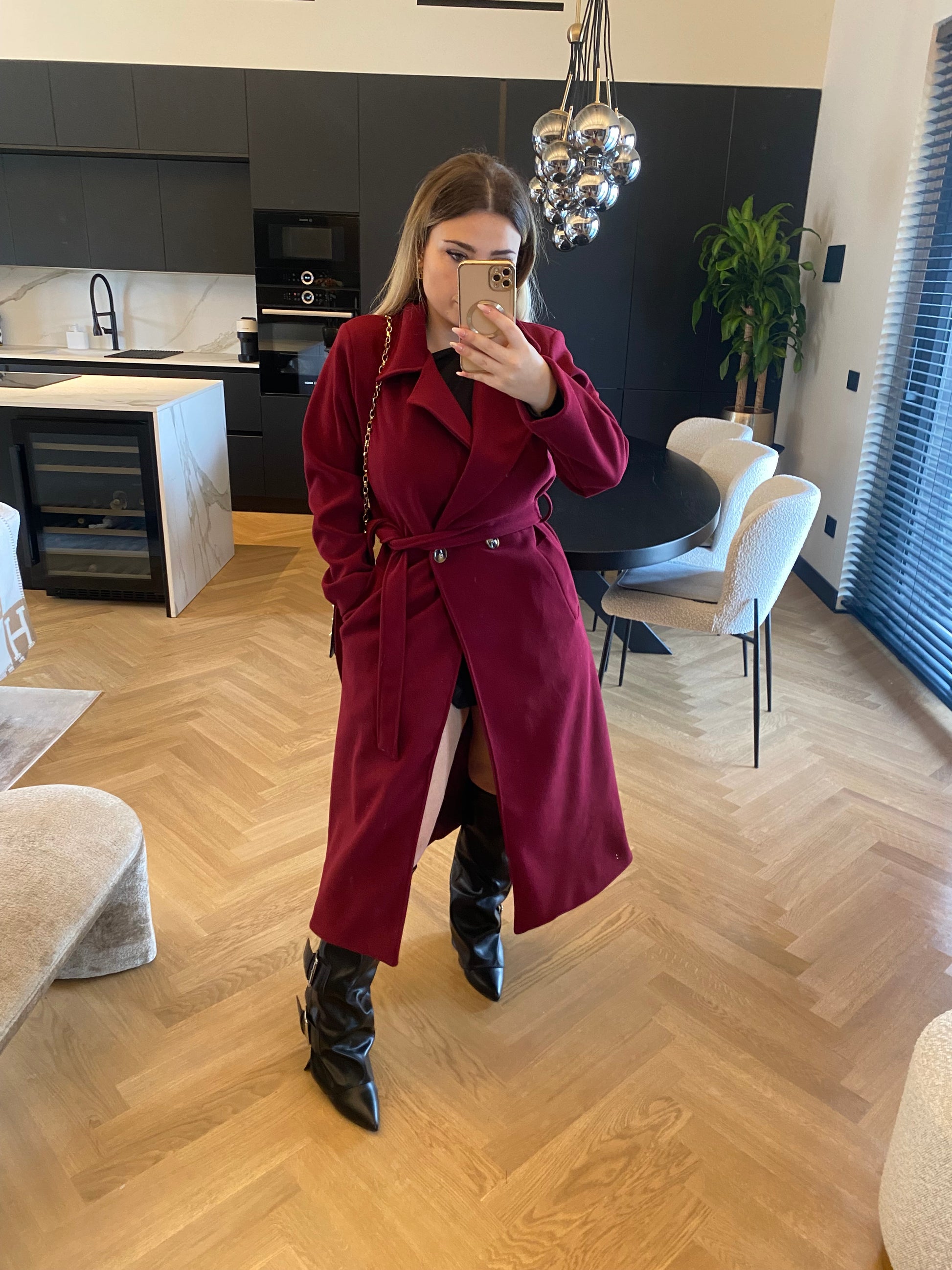 Cappotto lungo burgundy - R.a. Boutique 