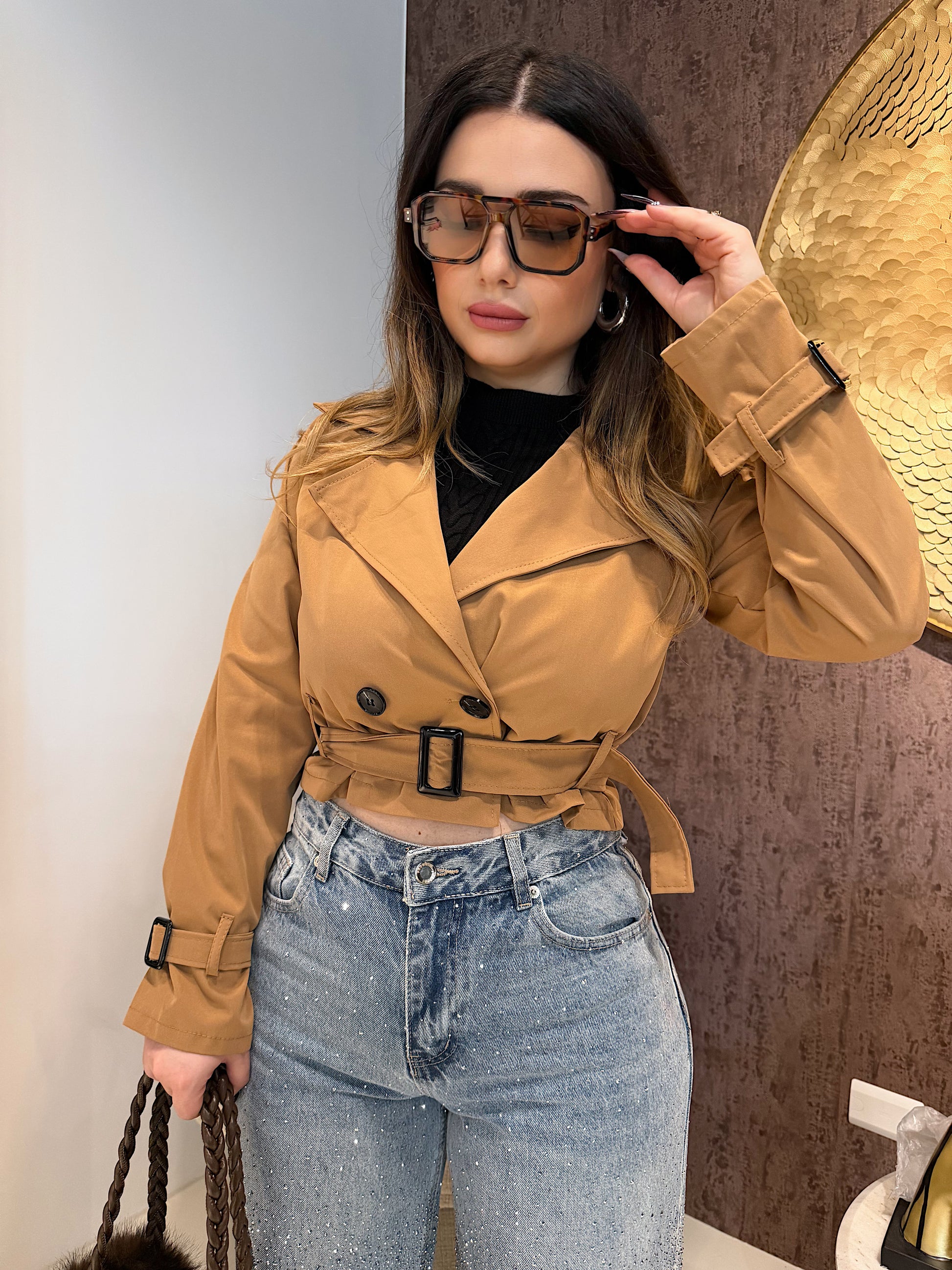 Trench corto donna con cintura - R.a. Boutique