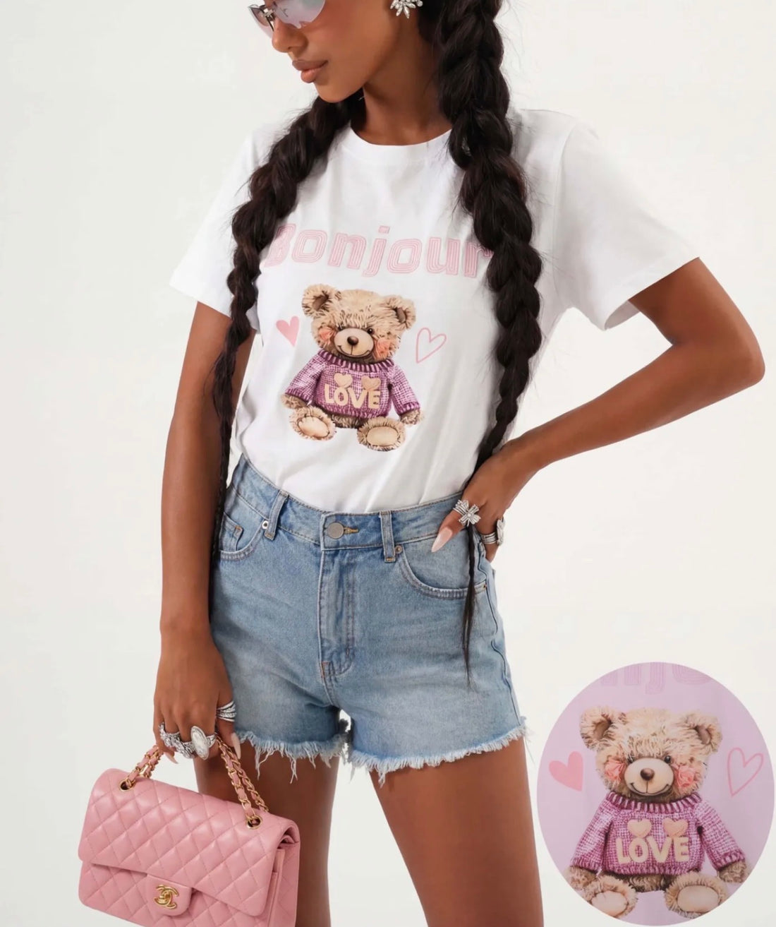 T-shirt Bonjour Teddy Love - R.a. Boutique