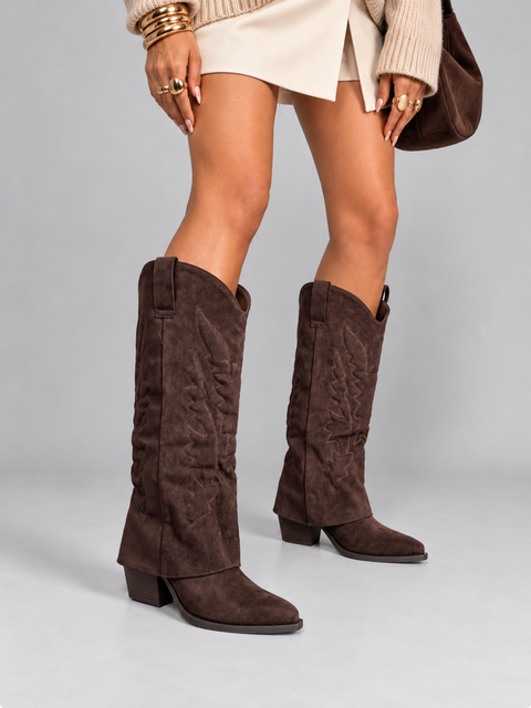 Stivale Western Alto con Ricami