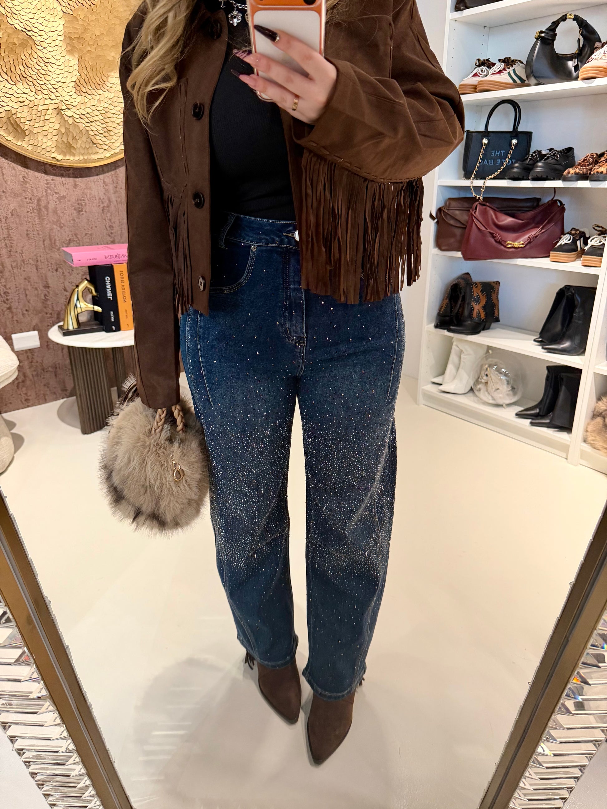 Jeans Balloon con brillantini - R.a. Boutique