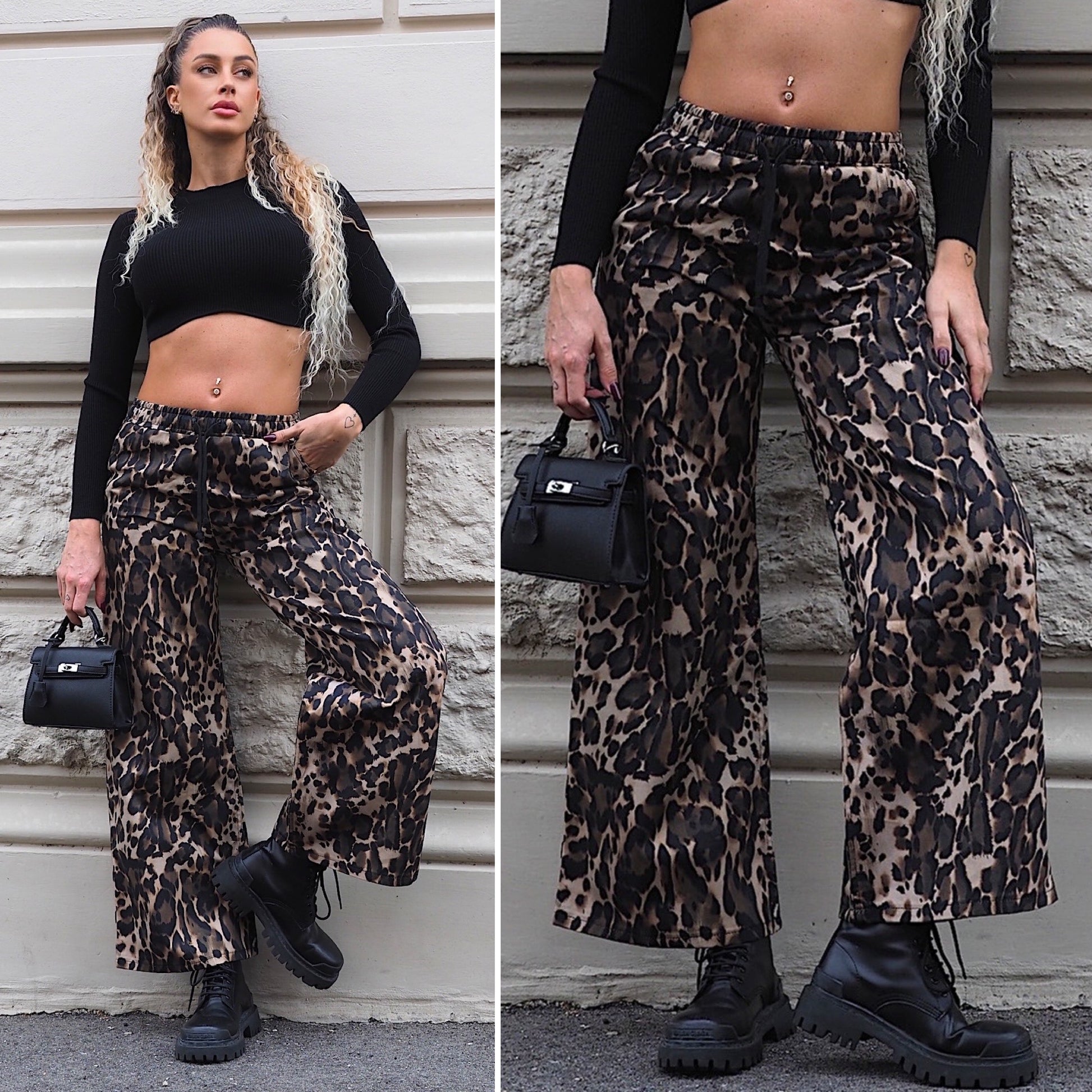 Pantalone animalier dark - R.a. Boutique 