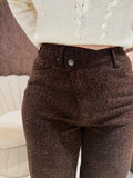 Jeans Wide Leg Animal Brown - R.a. Boutique