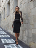 Abito midi in velo nero - R.a. Boutique 