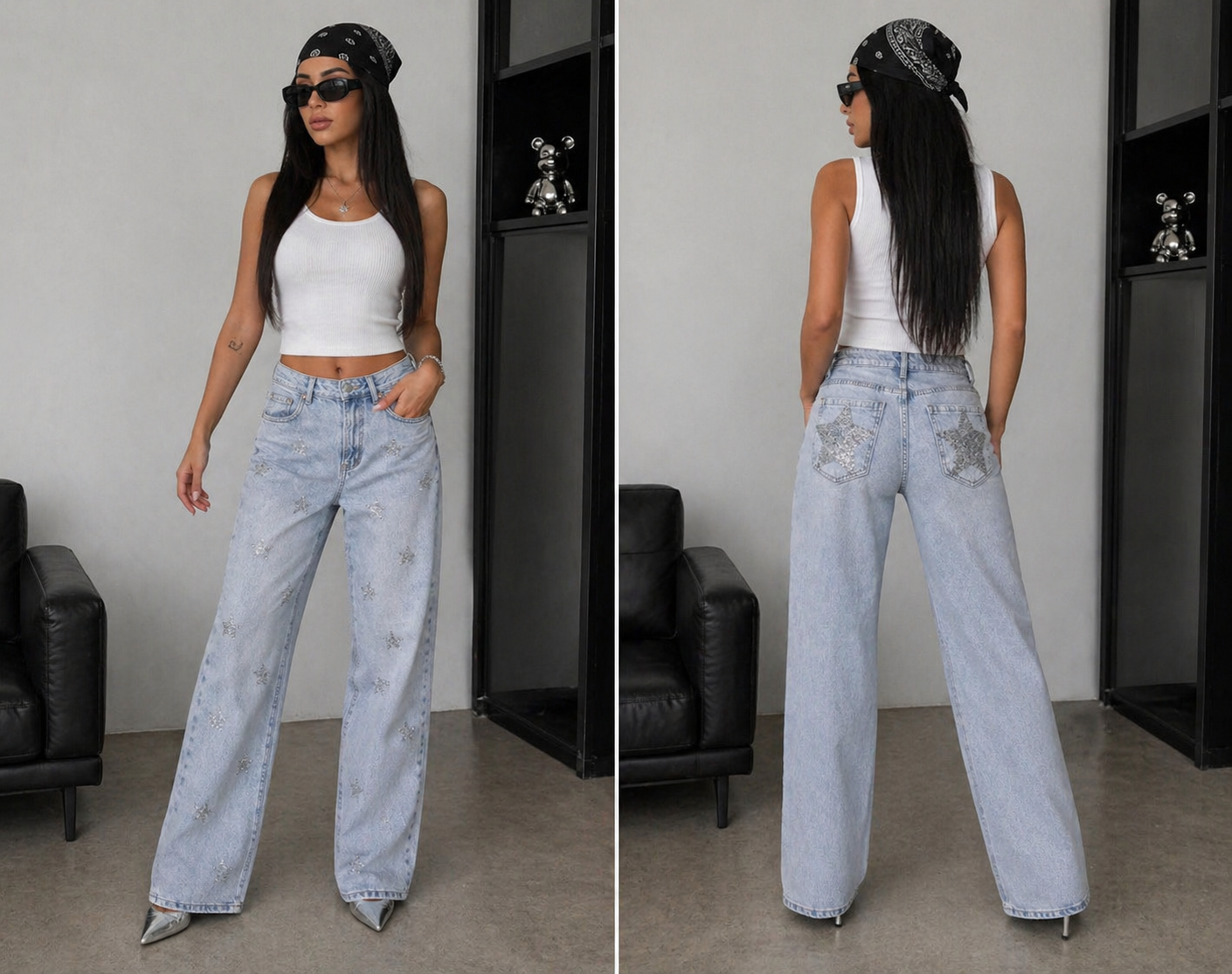Jeans star brillantini - R.a. Boutique