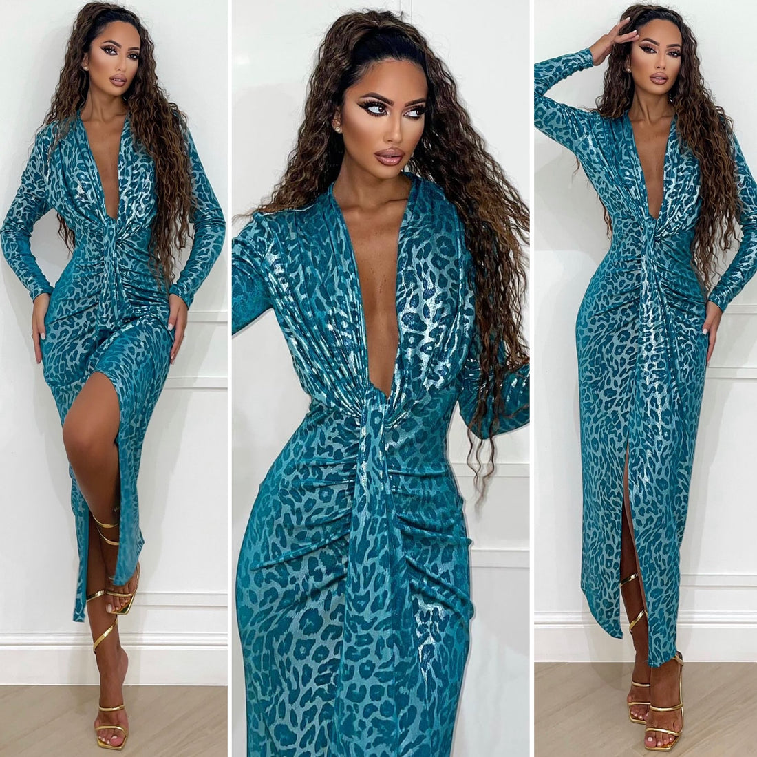 Abito ottanio animalier - R.a. Boutique 