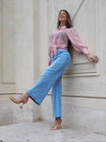 Jeans wide leg chiaro - R.a. Boutique 