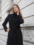 Cappotto nero con cintura - R.a. Boutique 