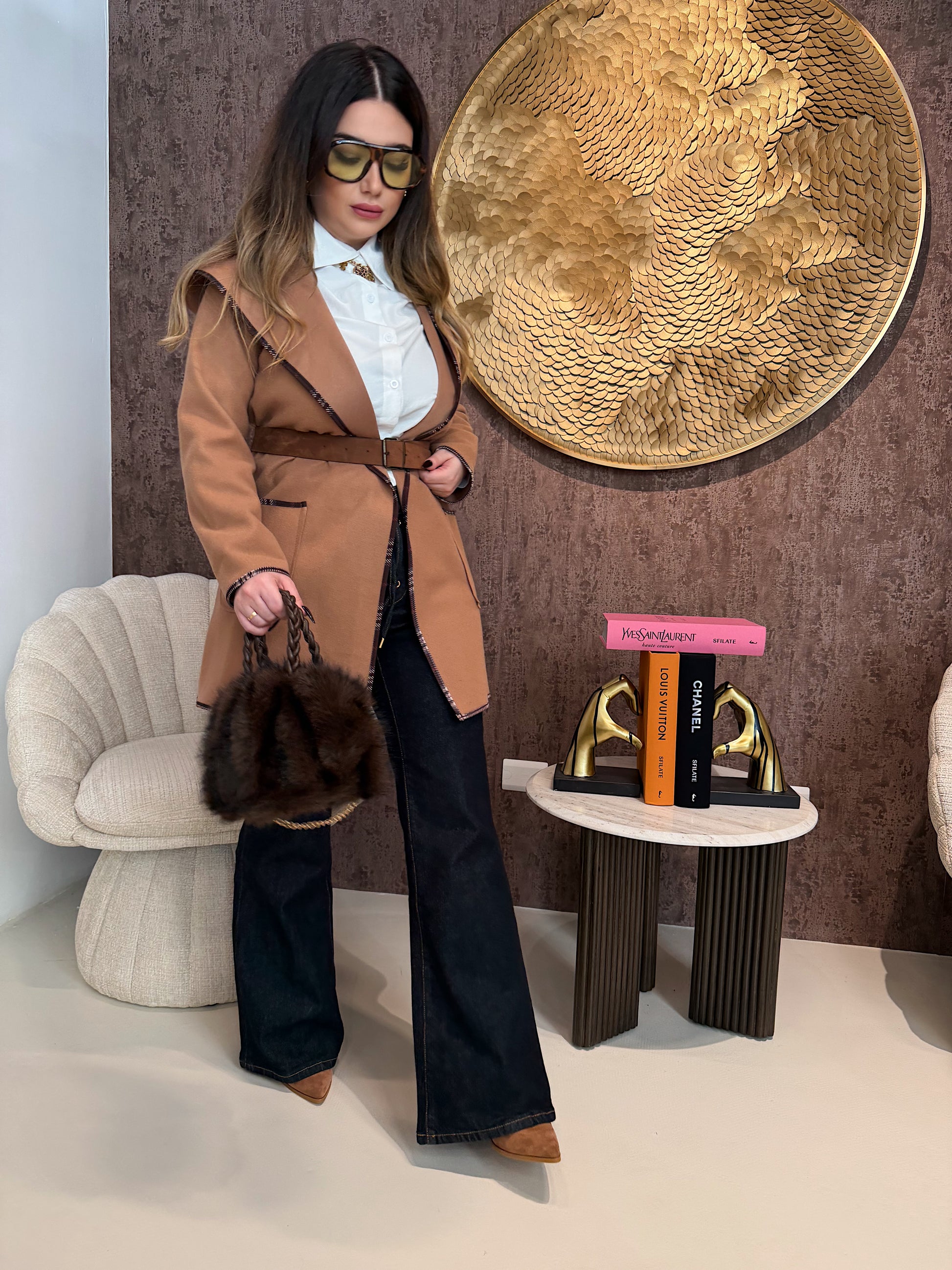 Jeans Flare a Vita Alta con Lacci Frontali - R.a. Boutique