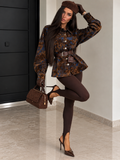 Giacca Denim Artist Chocolate con Cintura Inclusa - R.a. Boutique