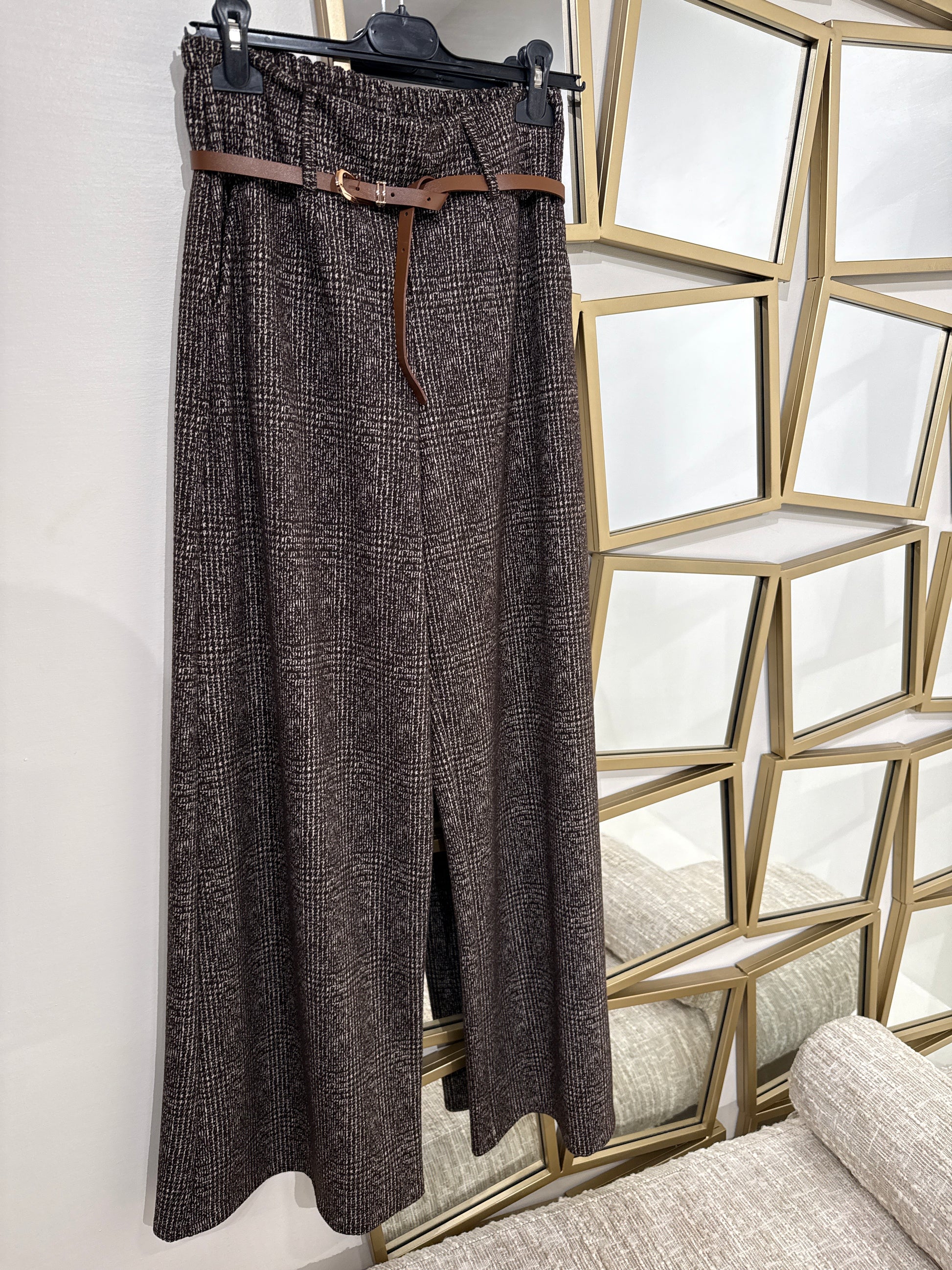 Pantalone city scuro con cinturina - R.a. Boutique