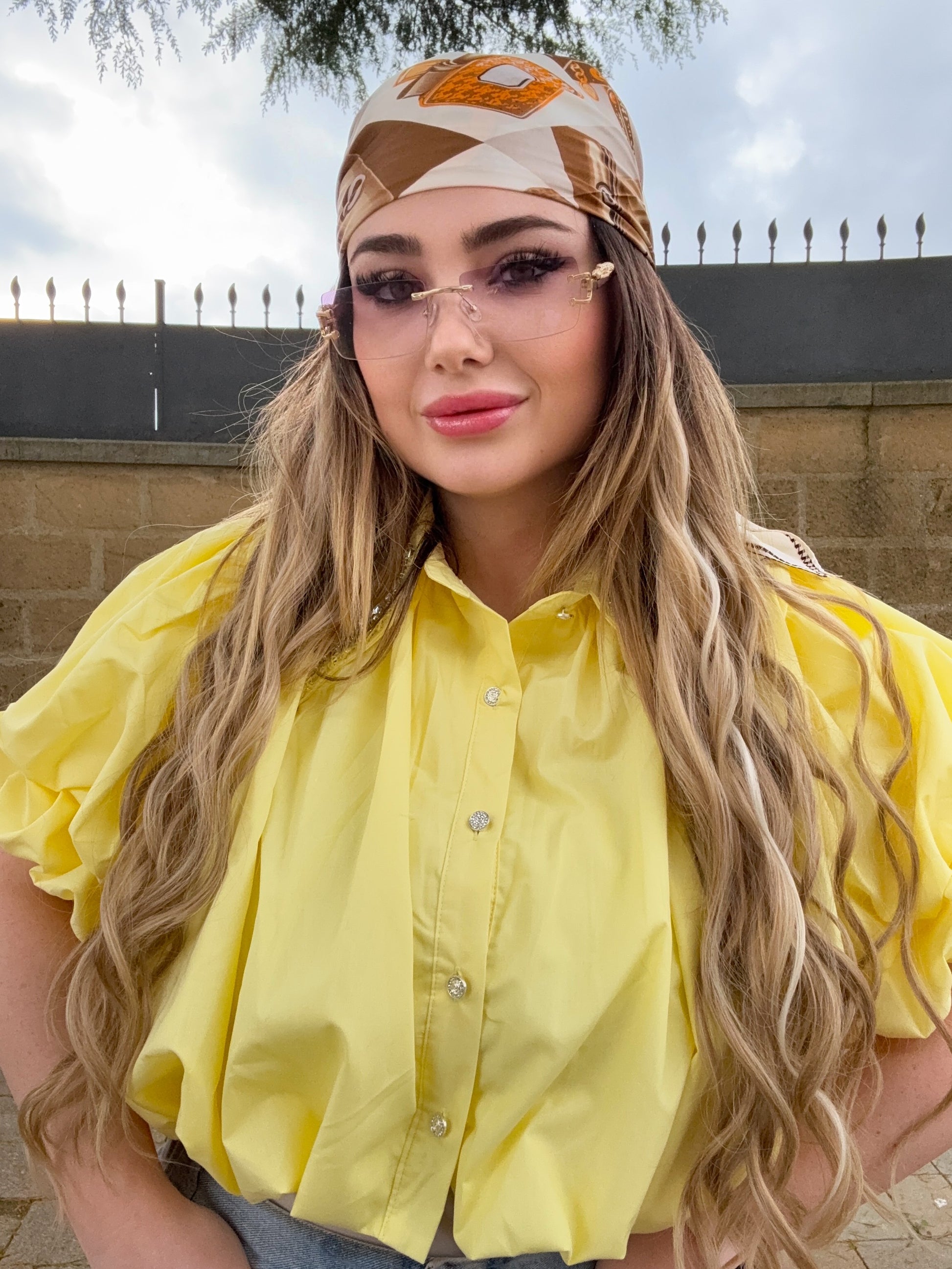 Camicetta con strass al collo - R.a. Boutique