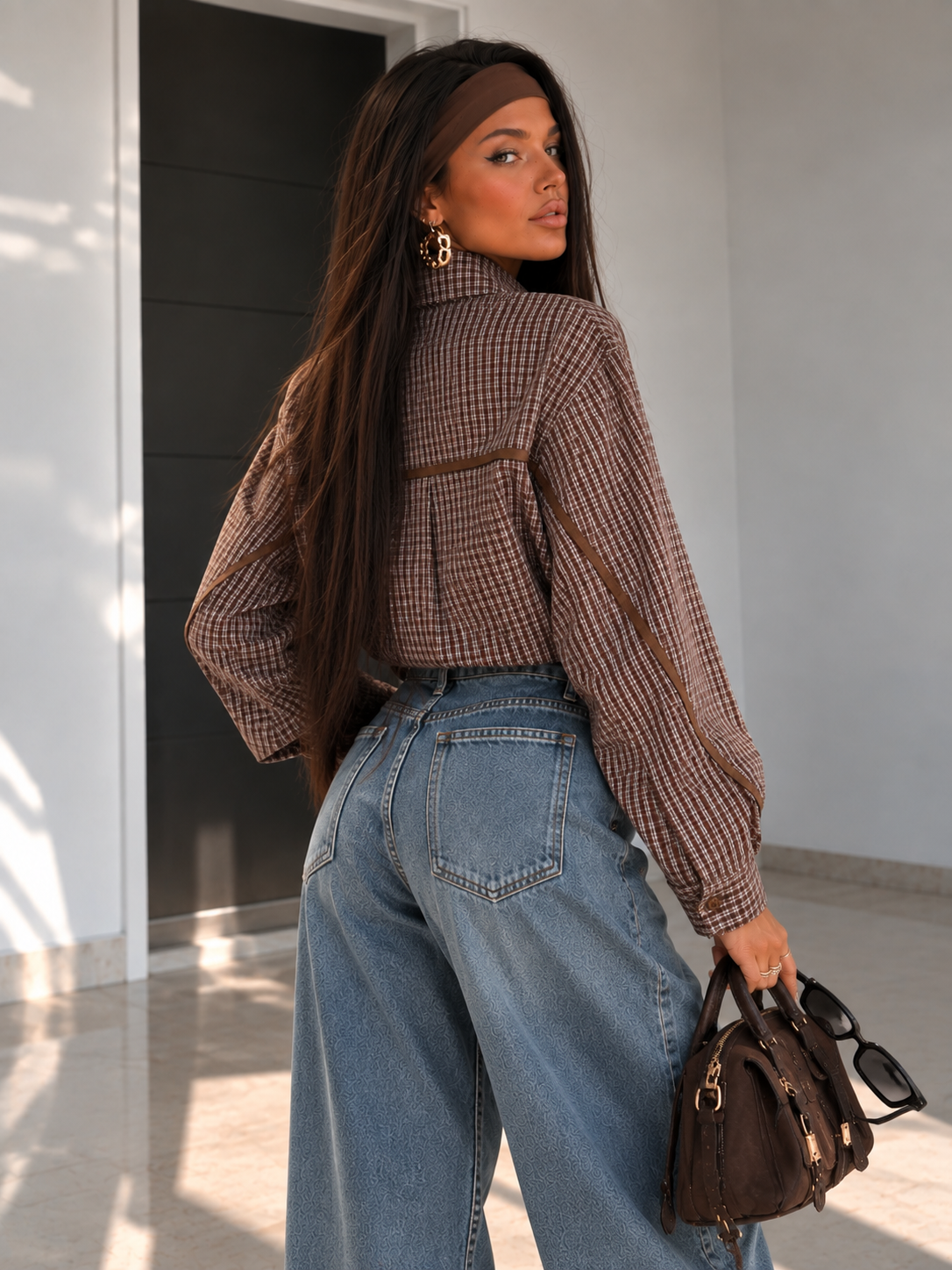 Camicia Check Marrone - R.a. Boutique