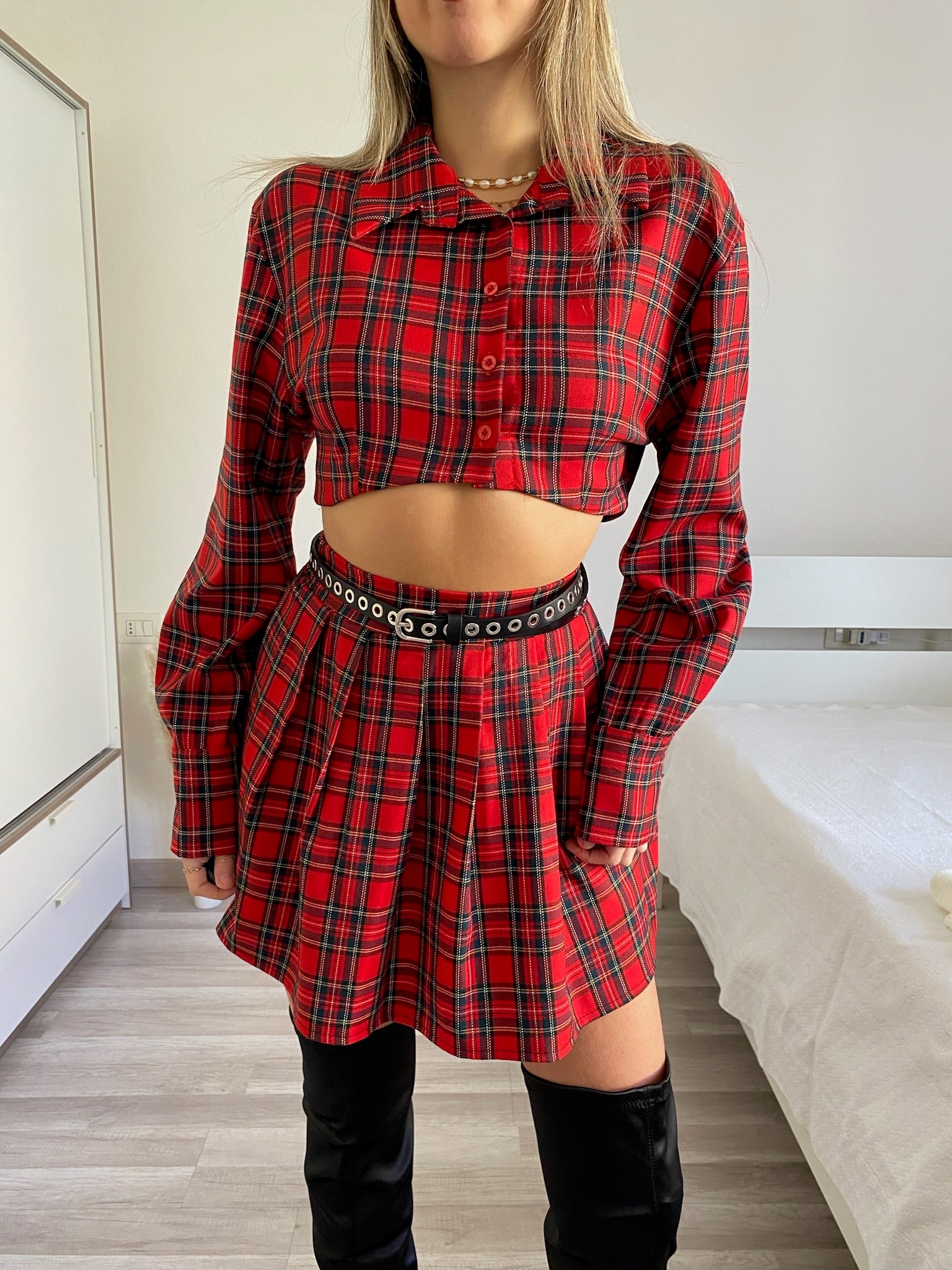 Completo camicia e gonna scozzese - R.a. Boutique 