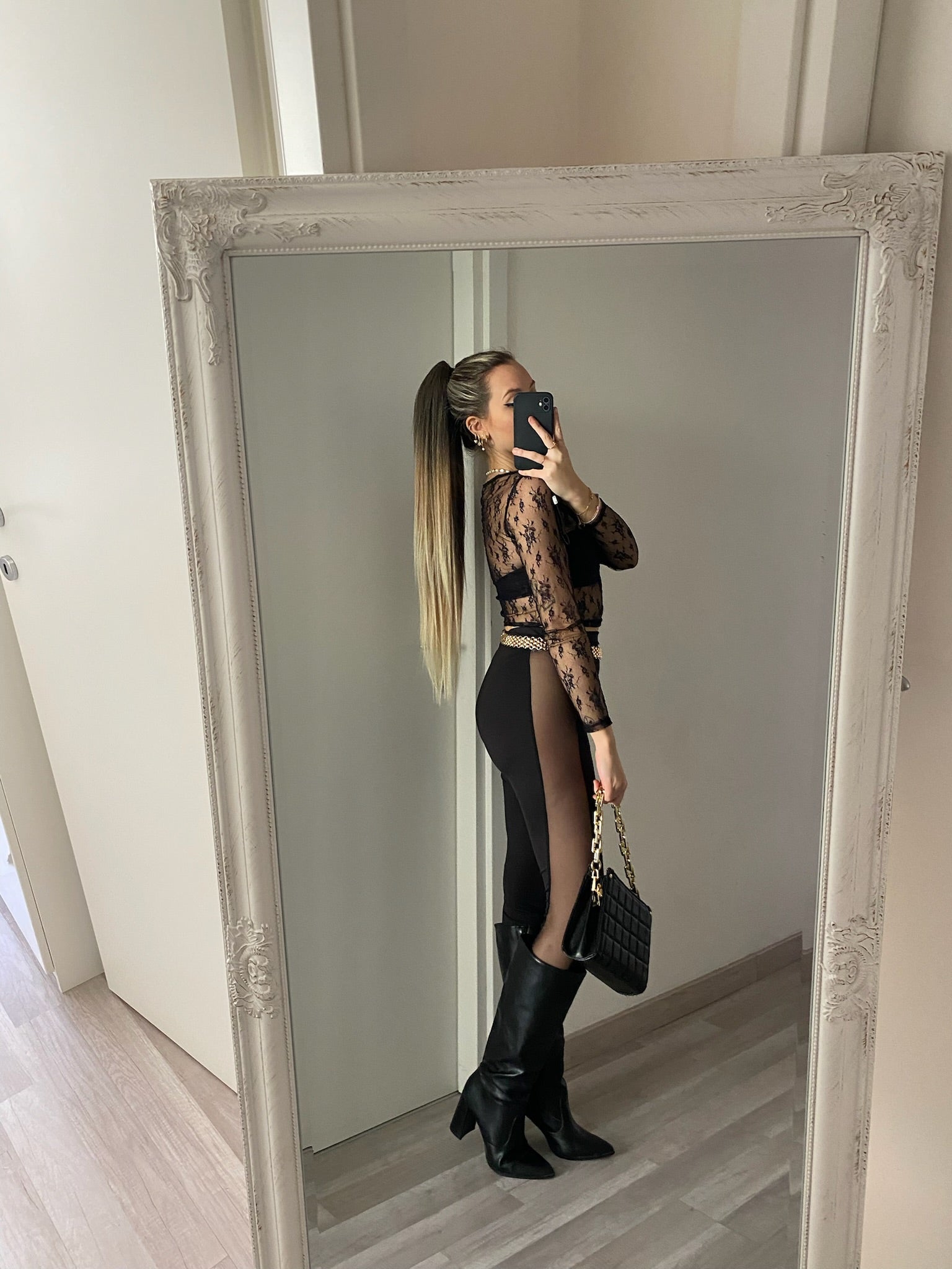 Leggins con trasparenza laterale - R.a. Boutique 