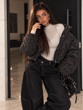 Maglia a Costine con Collo Alto e Trasparenze - R.a. Boutique