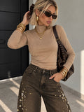 Jeans Gioiello Flower Marrone Washed - R.a. Boutique