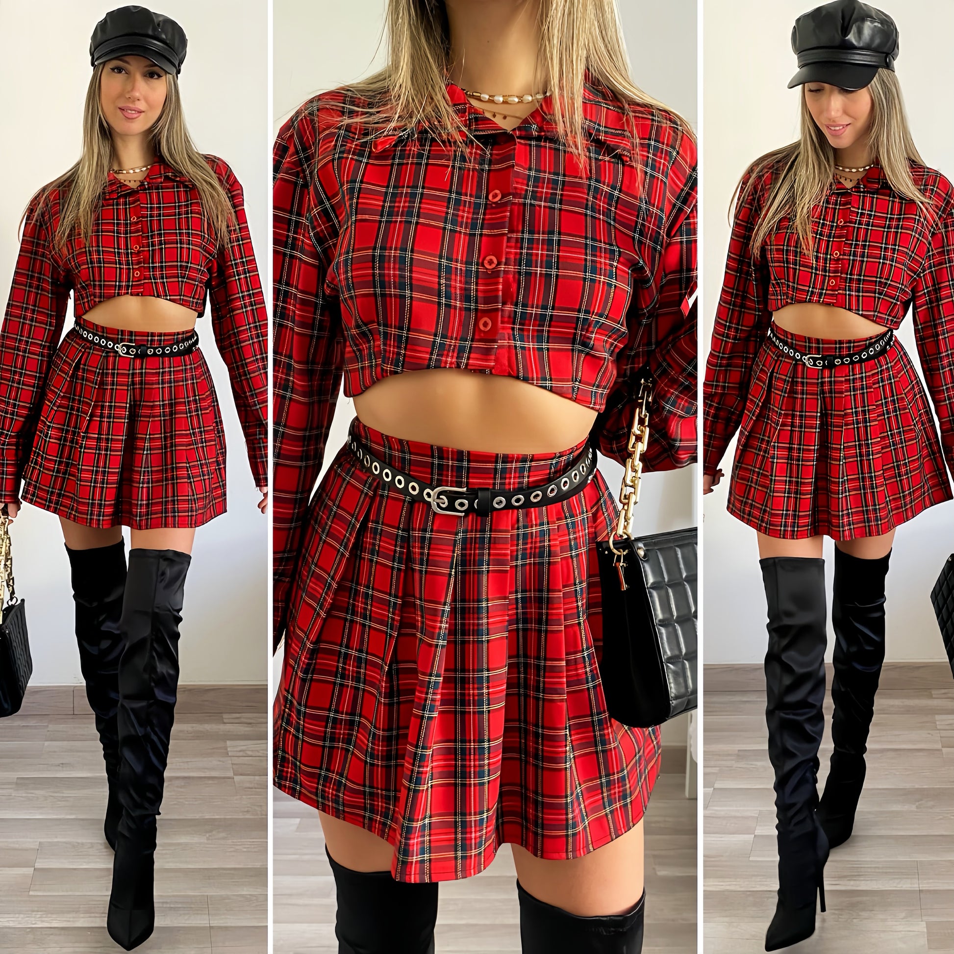 Completo camicia e gonna scozzese - R.a. Boutique 