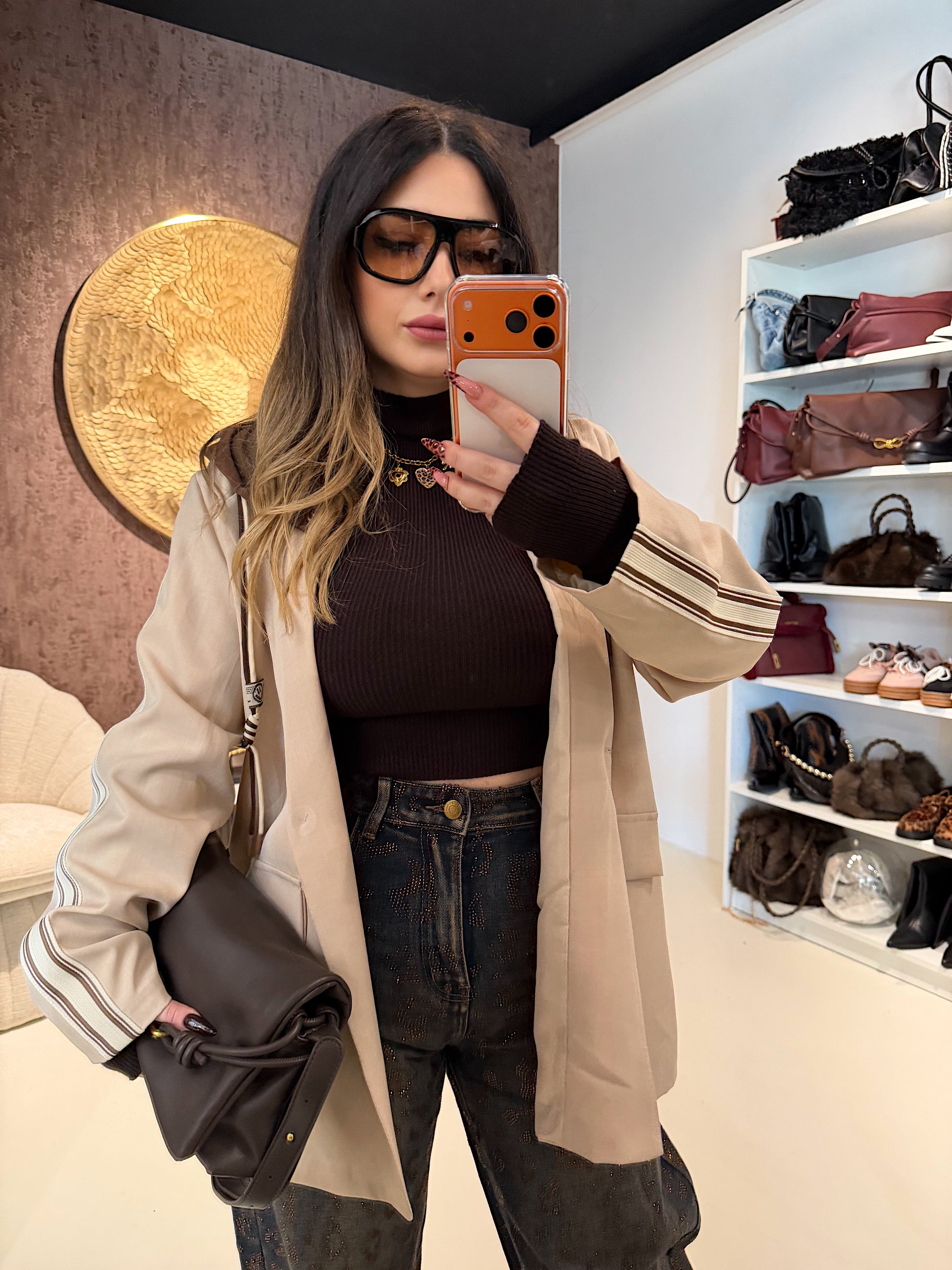 Completo Urban Chic con Cappuccio Marrone - R.a. Boutique