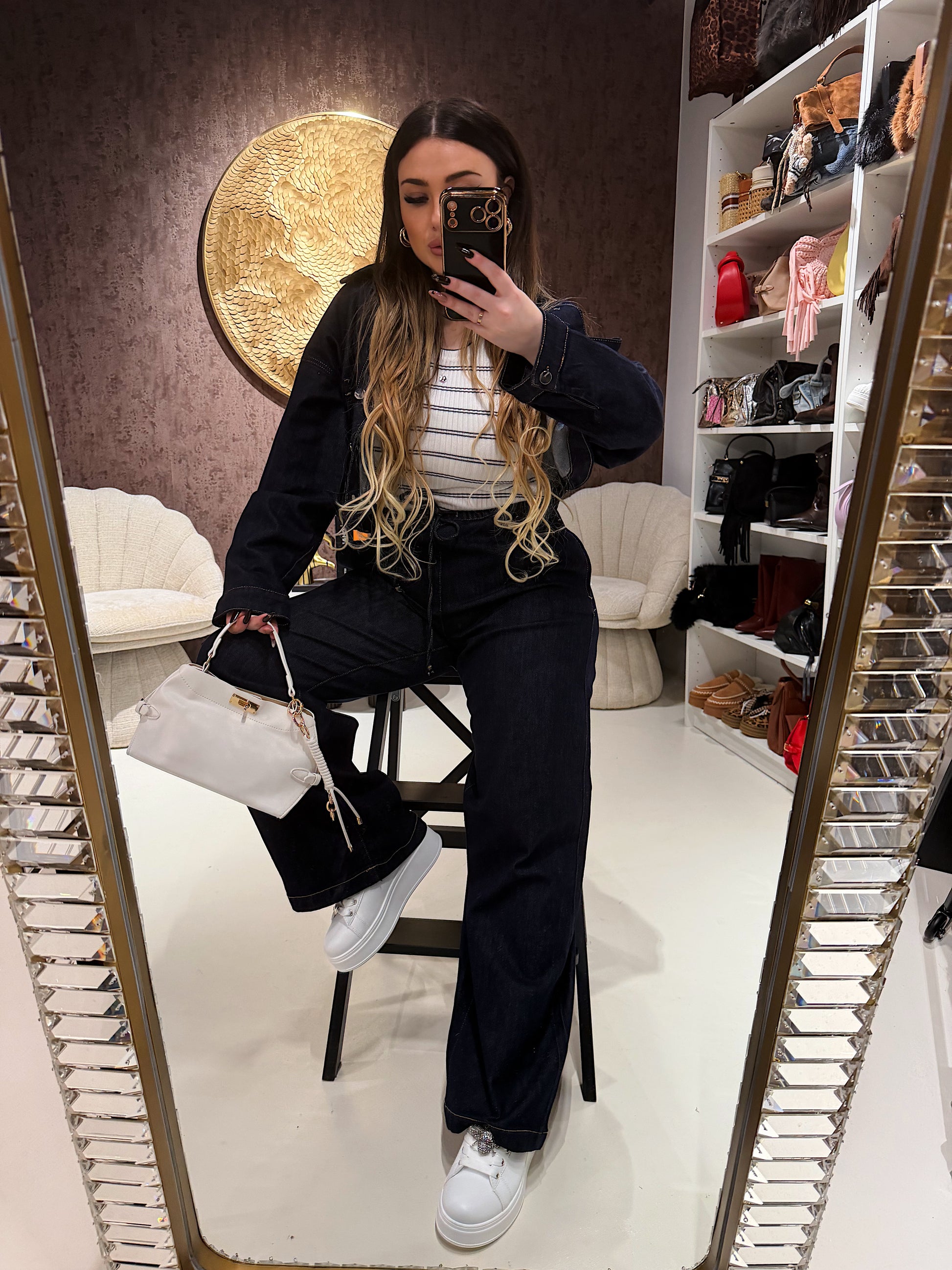 Completo Elastic Denim scuro - R.a. Boutique