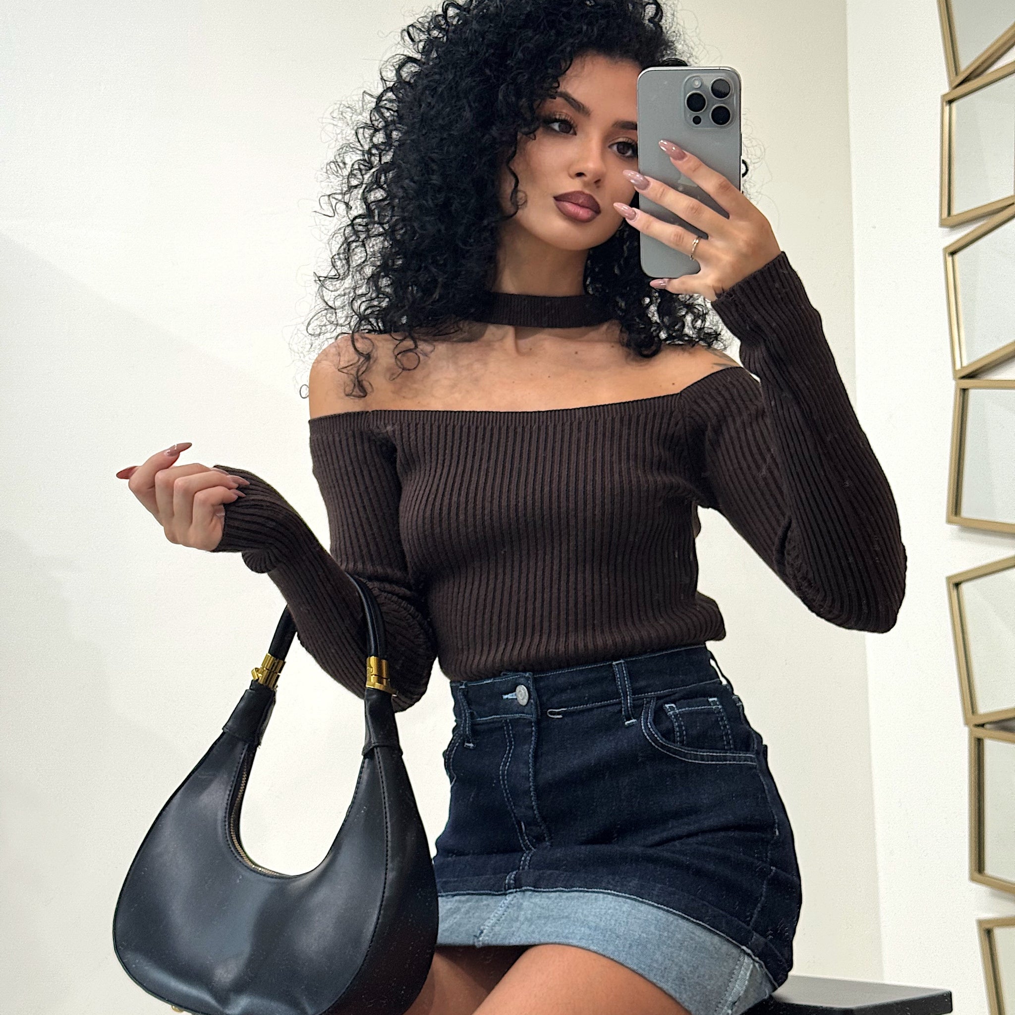 Maglia a costine con choker - R.a. Boutique