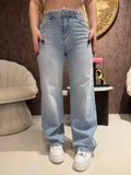 Jeans con brillantini e pizzo - R.a. Boutique