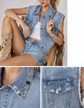 Gilet in jeans con spille - R.a. Boutique